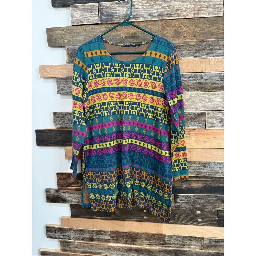 Gudrun Sjoden knit tunic top blouse size medium
